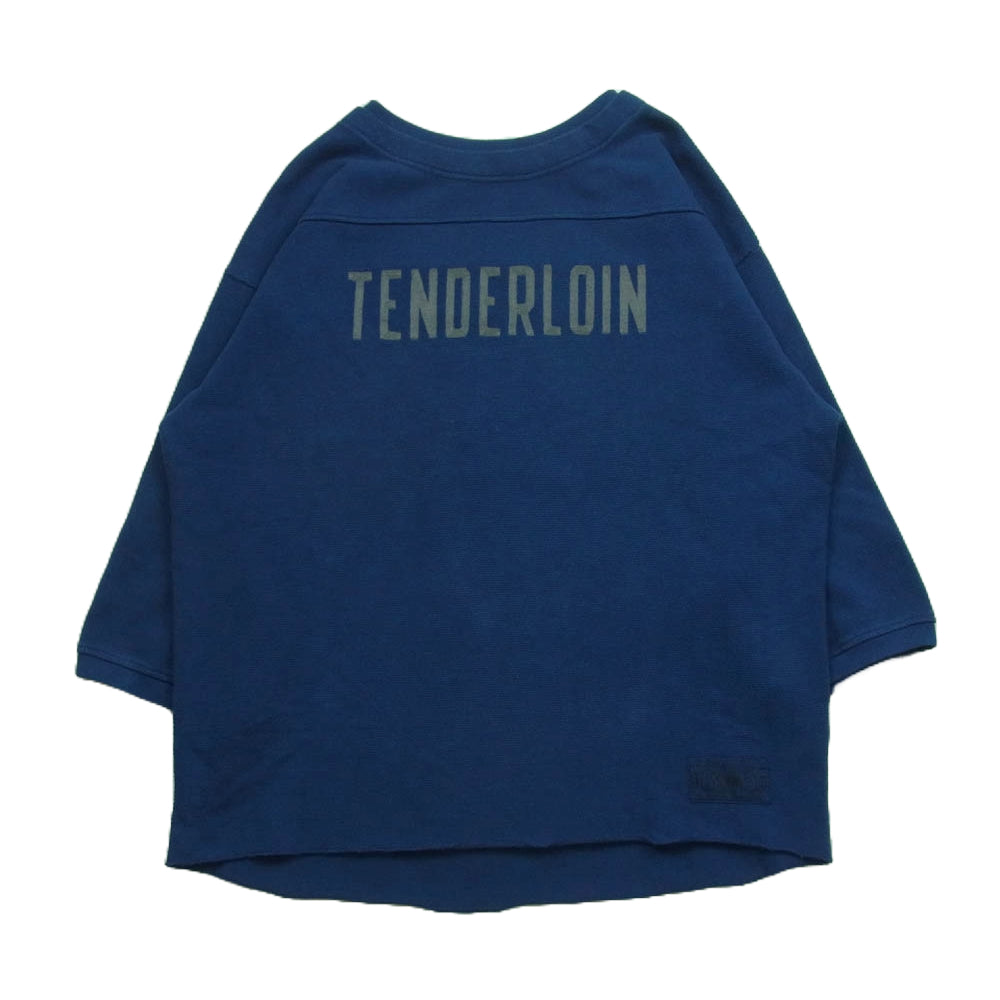 TENDERLOIN テンダーロイン MOSS STITCH NFL モスステッチ フットボール シャツ カットソー 日本製 ネイビー系 L【中古】