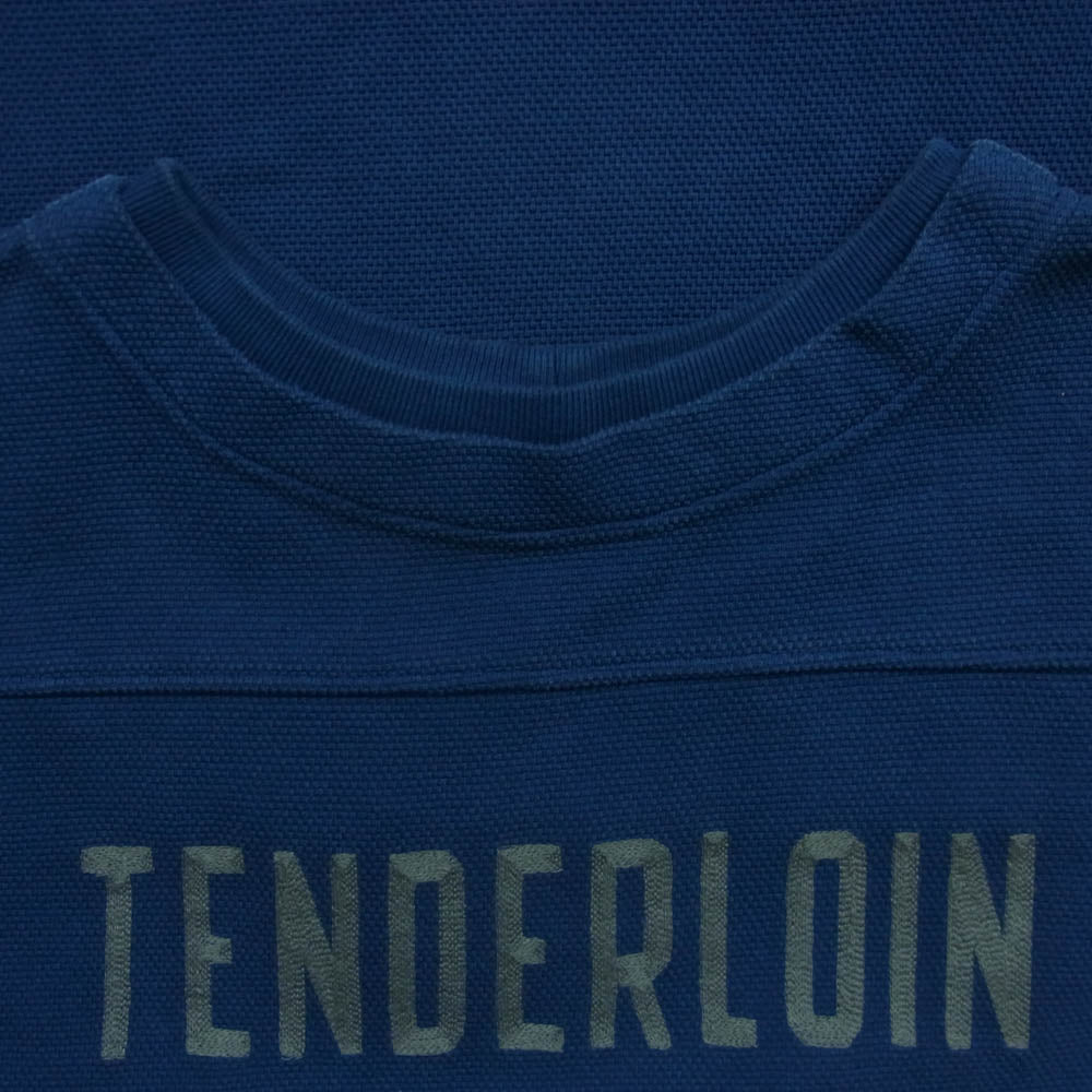 TENDERLOIN テンダーロイン MOSS STITCH NFL モスステッチ フットボール シャツ カットソー 日本製 ネイビー系 L【中古】