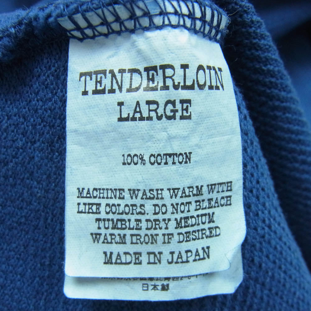 TENDERLOIN テンダーロイン MOSS STITCH NFL モスステッチ フットボール シャツ カットソー 日本製 ネイビー系 L【中古】