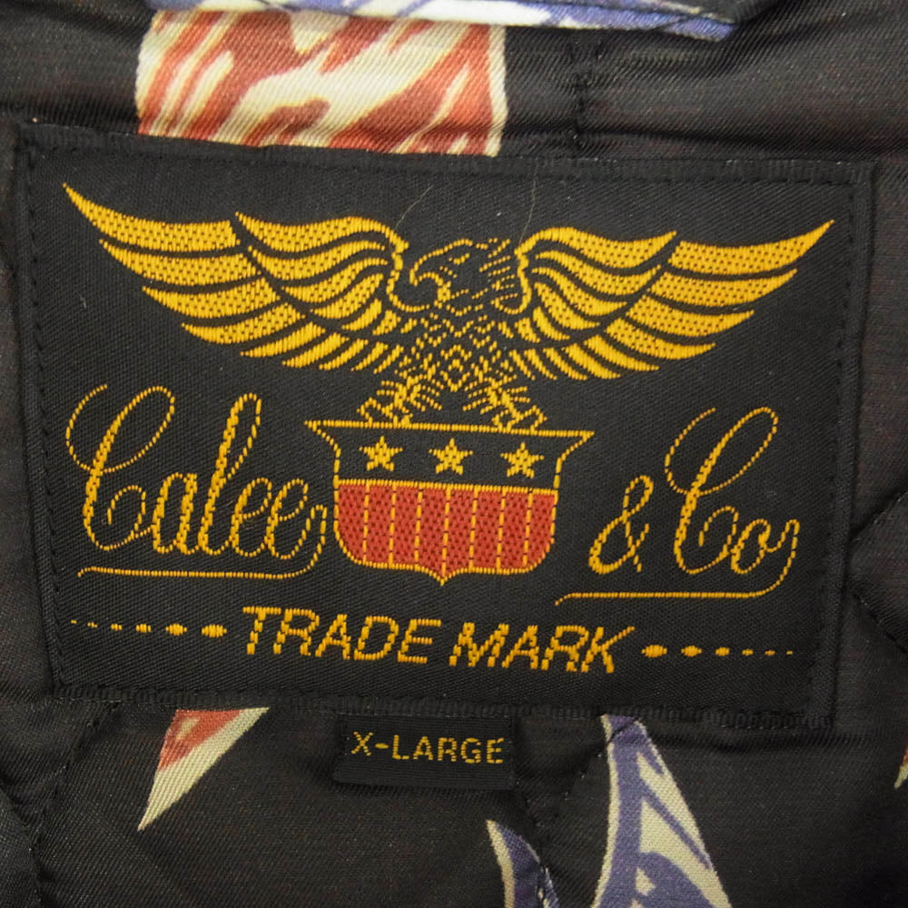 CALEE キャリー 21AW Embroidery leather collar wool sports type jacket レザー カラー ウール ジャケット 刺? 裏地キルティング ブラウン系 X【中古】