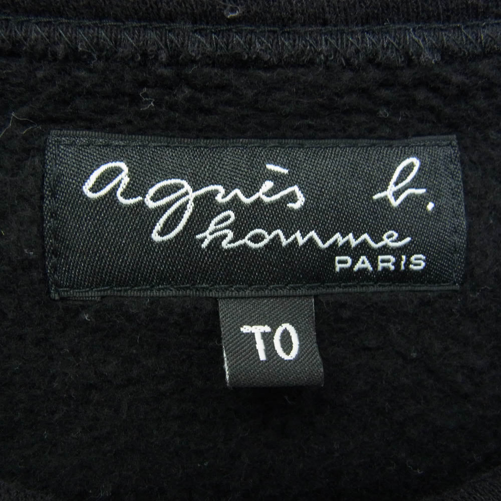 agnes b. アニエスベー ET84M001 スナップボタン コットン カーディガン 裏地ボア ブラック系【中古】