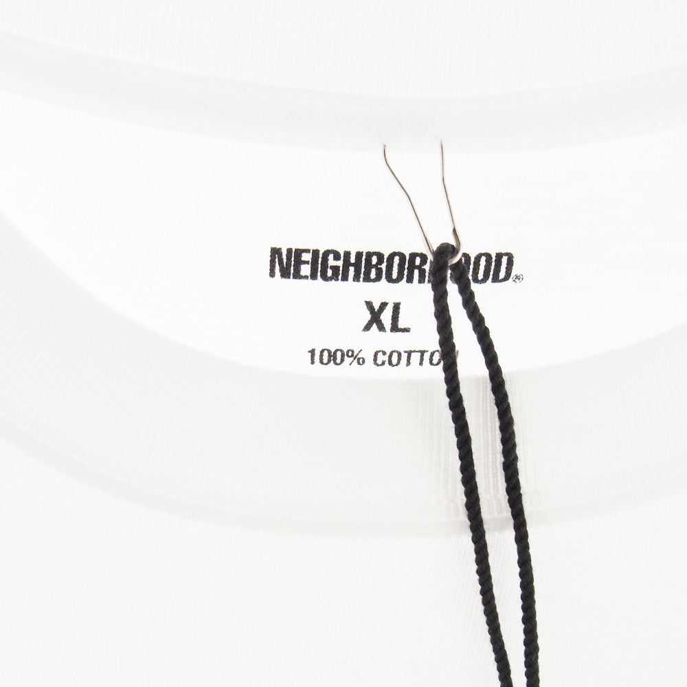 NEIGHBORHOOD ネイバーフッド 24SS 241PCNH-ST05 NH TEE SS-5 ロゴプリント 半袖 クルーネック Tシャツ ホワイト系 XL【中古】