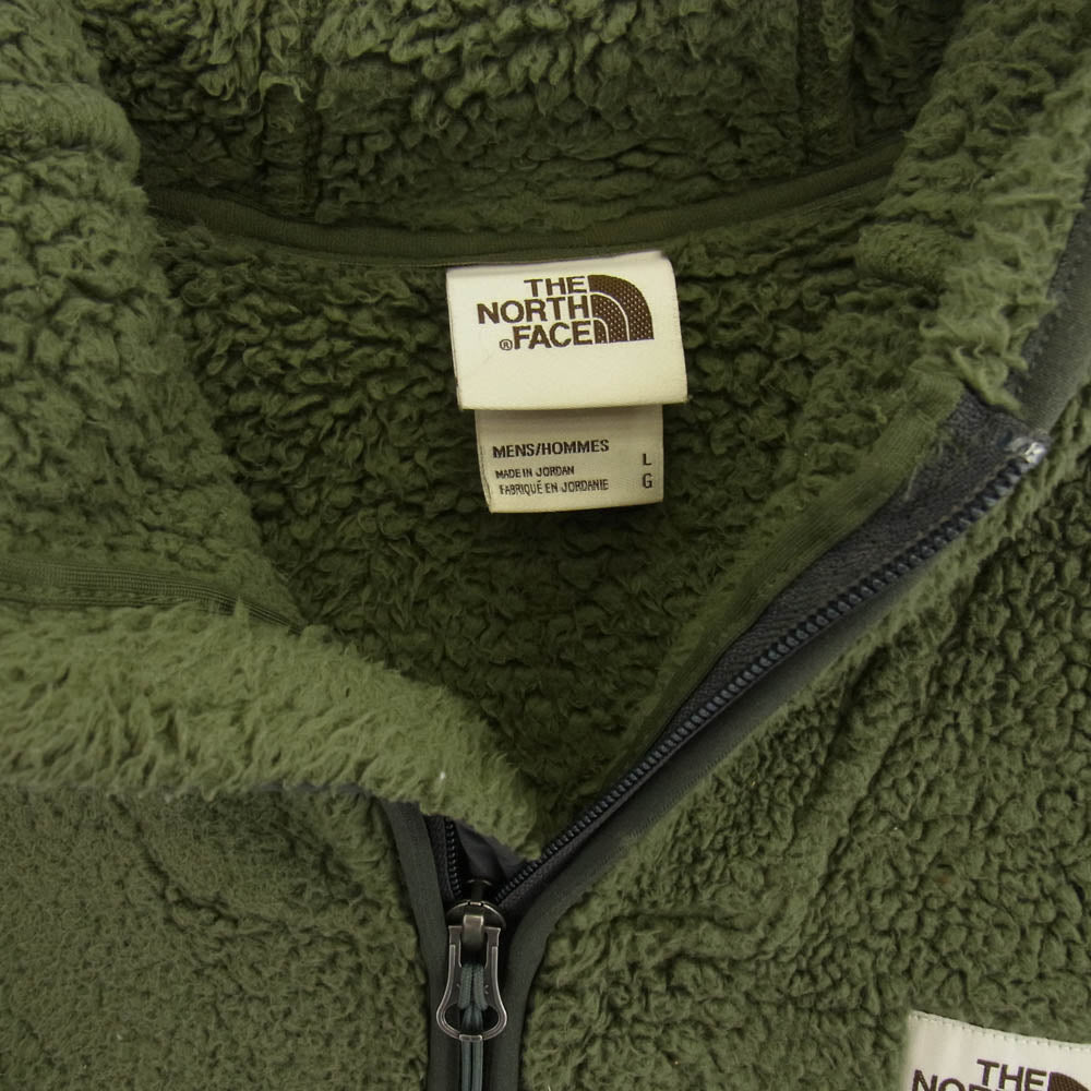 THE NORTH FACE ノースフェイス NF0A3YRS CAMPSHIRE PULLOVER HOODIES シェルパ フリース プルオーバー フーディ フリース ジャケット カーキ系 L【中古】