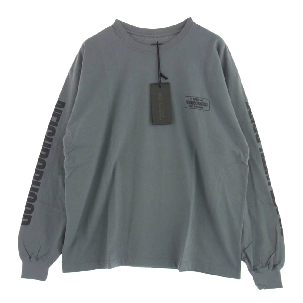 NEIGHBORHOOD ネイバーフッド 23SS 231PCNH-LT01 NH . TEE LS-1 ロング スリーブ Tシャツ コットン 天竺 チャコール系 ダークグレー系 XL【新古品】【未使用】【中古】