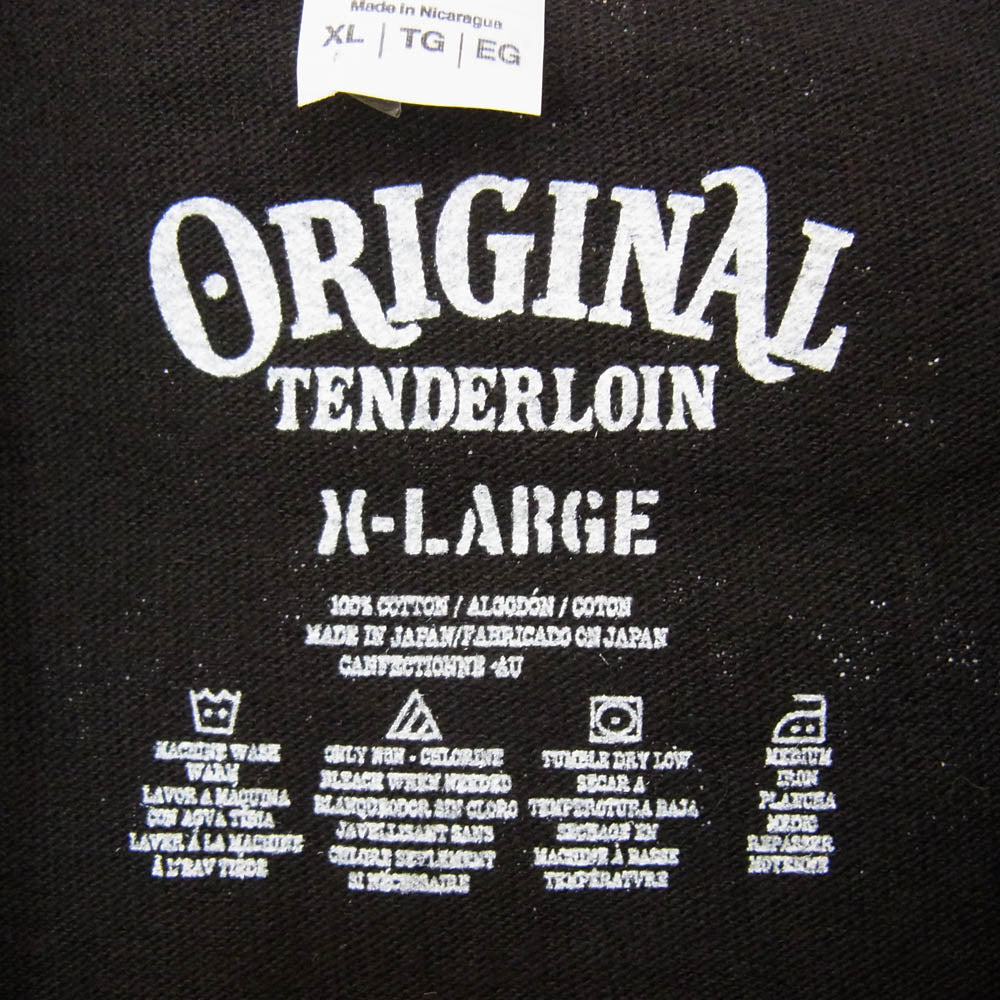 TENDERLOIN テンダーロイン TEE 2A ORIGINAL ロゴプリント 半袖 Tシャツ ブラック系 XL【中古】