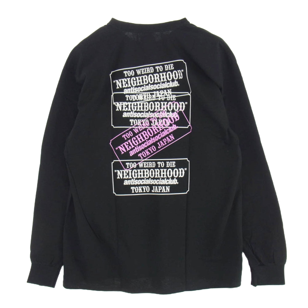 NEIGHBORHOOD ネイバーフッド 24SS 241GEASN-LTM01S × Anti Social Social Club アンチ ソーシャル ソーシャル クラブ プリント ロングスリーブ カットソー 長袖 ブラック系 XL【新古品】【未使用】【中古】