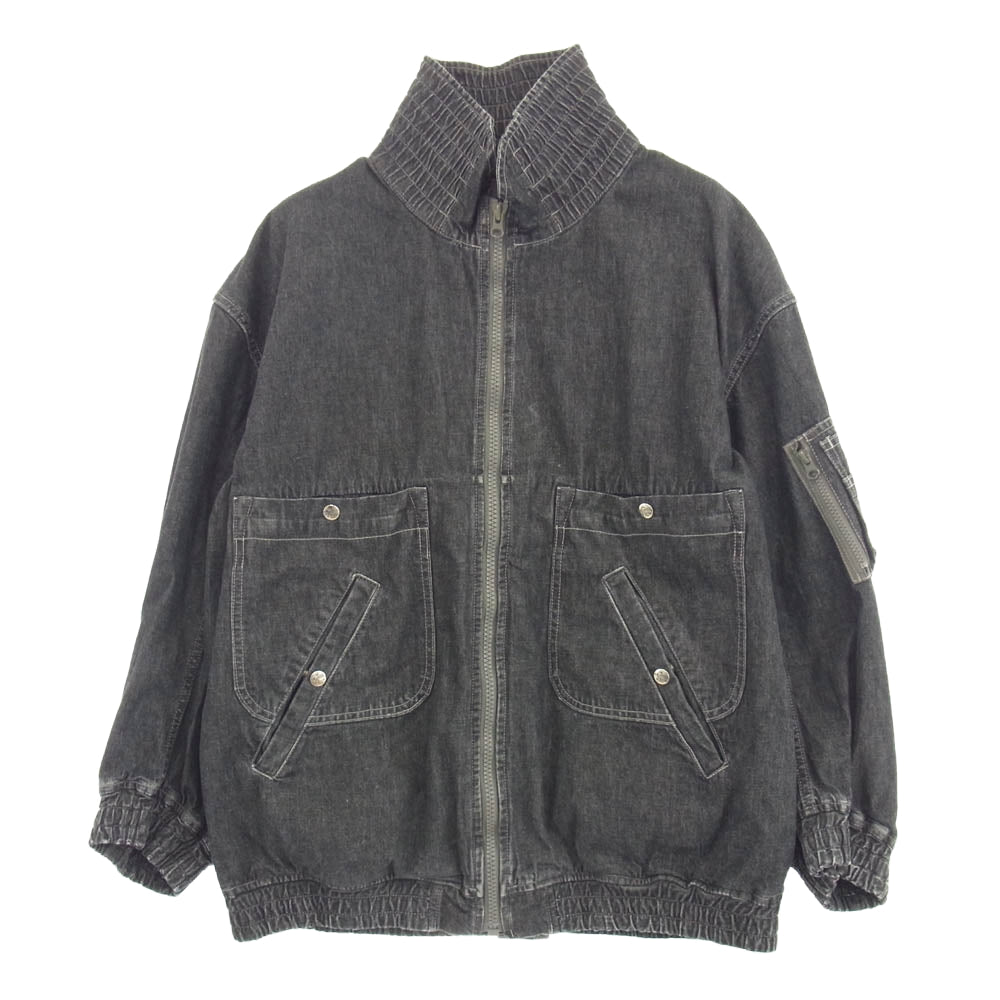 TENDERLOIN テンダーロイン 23SS DENIM MA-1 ジップアップ デニム ジャケット ブルゾン グレー系 L【中古】