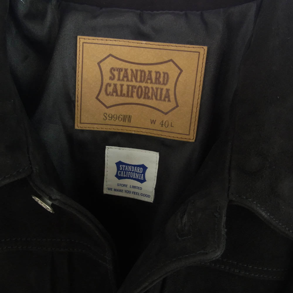 STANDARD CALIFORNIA スタンダードカリフォルニア S996 Official Store Limited SD Leather Jacket オフィシャルストア限定 オリジナル レザー ジャケット ブラック系 40【新古品】【未使用】【中古】