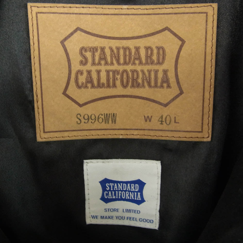 STANDARD CALIFORNIA スタンダードカリフォルニア S996 Official Store Limited SD Leather Jacket オフィシャルストア限定 オリジナル レザー ジャケット ブラック系 40【新古品】【未使用】【中古】