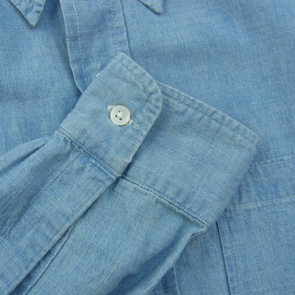 A.PRESSE アプレッセ 23SS 23SAP-02-01H Washed Chambray Shirt ウォッシュド シャンブレー 長袖 シャツ インディゴブルー系 2【新古品】【未使用】【中古】