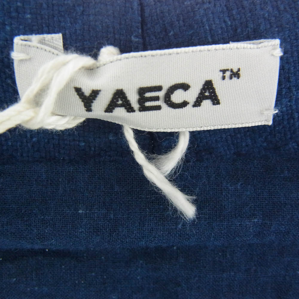 YAECA ヤエカ 049 シャンブレー ノーカラー カーディガン コート インディゴブルー系 M【中古】
