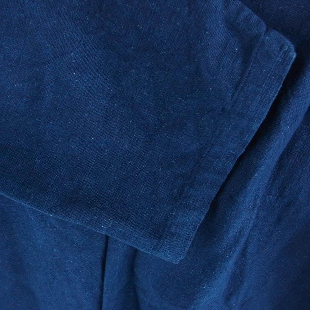 YAECA ヤエカ 049 シャンブレー ノーカラー カーディガン コート インディゴブルー系 M【中古】