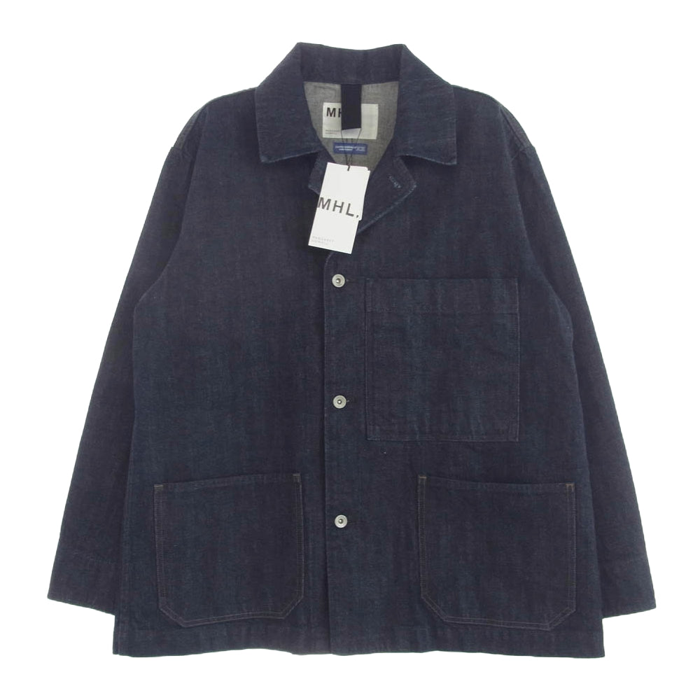MARGARET HOWELL マーガレットハウエル 596-1225500 MHL. CANTON OVERALLS DENIM キャントンオーバーオールズ デニム カバーオール ジャケット ダークネイビー系 38【新古品】【未使用】【中古】