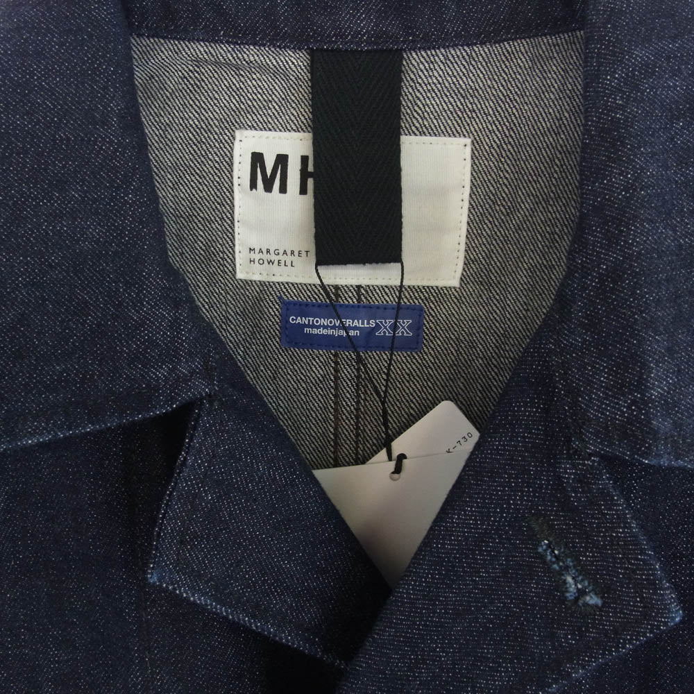 MARGARET HOWELL マーガレットハウエル 596-1225500 MHL. CANTON OVERALLS DENIM キャントンオーバーオールズ デニム カバーオール ジャケット ダークネイビー系 38【新古品】【未使用】【中古】