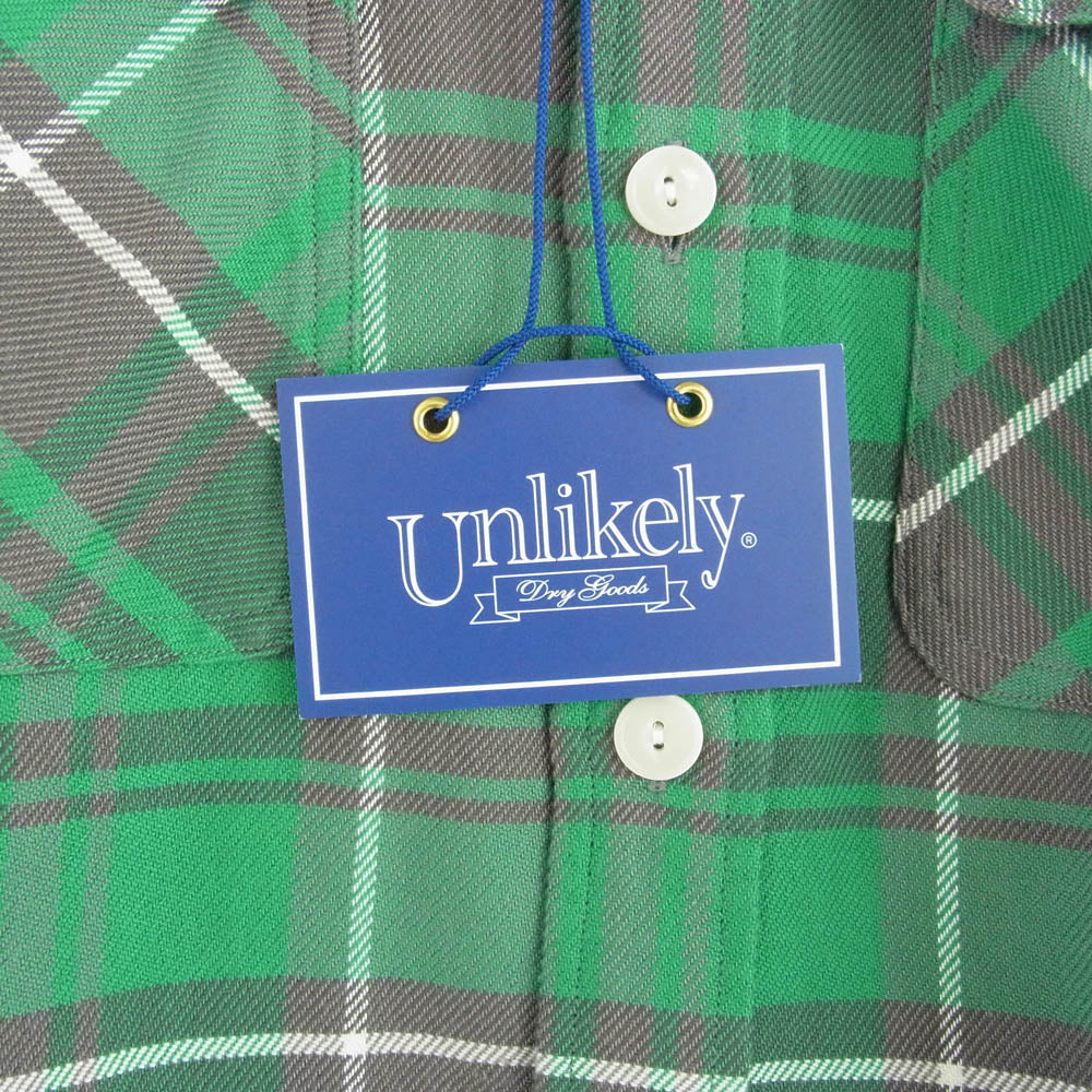 アンライクリー U23F-11-0002 Elbow Patch Flannel Work Shirts エルボーパッチ フランネル ワーク シャツ 長袖 グリーン系 ブラック系 M【新古品】【未使用】【中古】