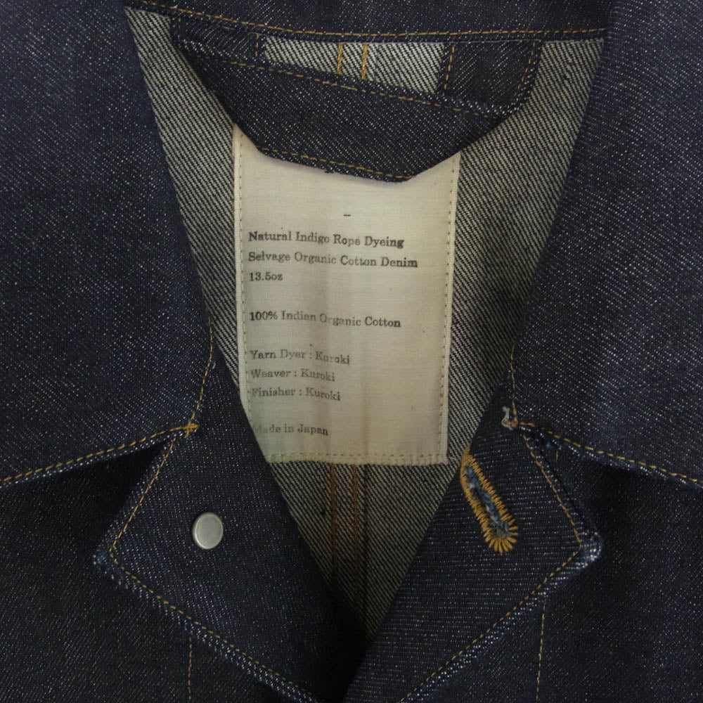 テクスト T19C-16BL01C Farmer Jacket long デニム ロング ジャケット インディゴブルー系 1【新古品】【未使用】【中古】