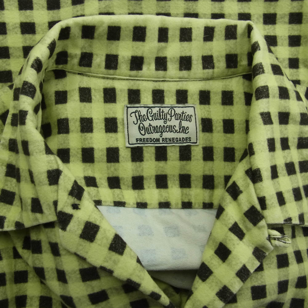 WACKO MARIA ワコマリア チェック柄 長袖 シャツ イエロー系 ブラック系 S【中古】