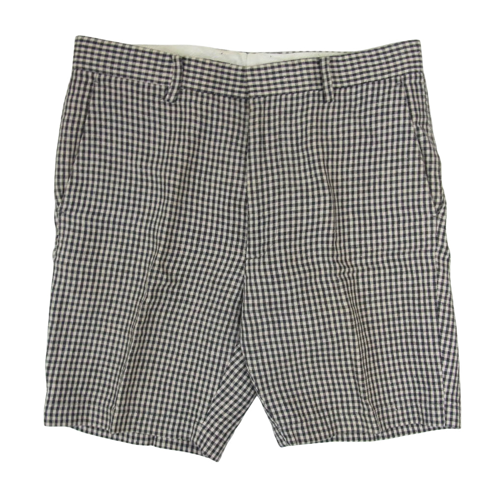 WACKO MARIA ワコマリア 12SS WMR-GGM-PT03 ギンガム チェック リネン ショート パンツ ショーツ ブラック系 S【中古】