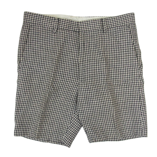 WACKO MARIA ワコマリア 12SS WMR-GGM-PT03 ギンガム チェック リネン ショート パンツ ショーツ ブラック系 S【中古】