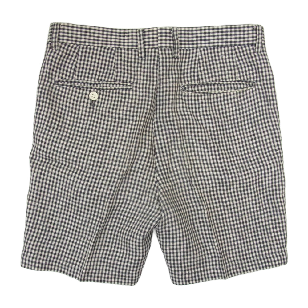 WACKO MARIA ワコマリア 12SS WMR-GGM-PT03 ギンガム チェック リネン ショート パンツ ショーツ ブラック系 S【中古】