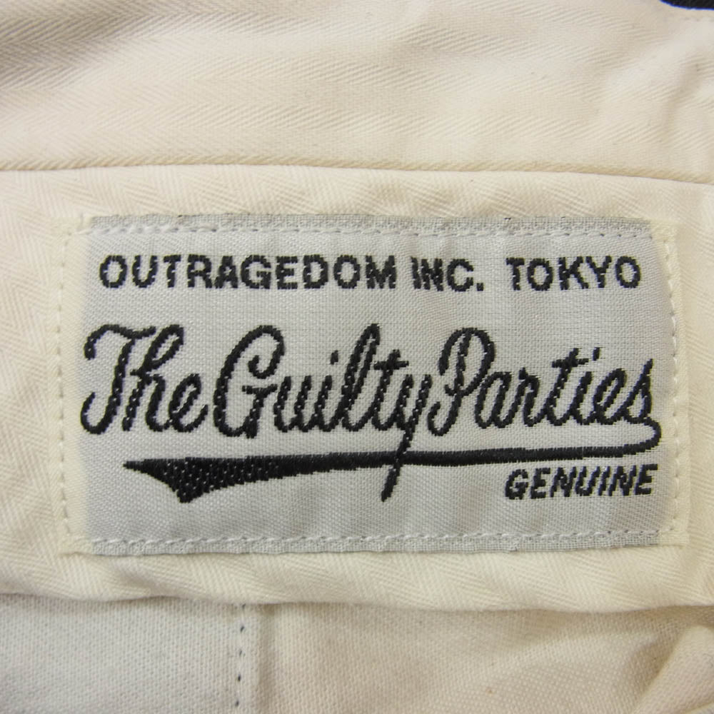 WACKO MARIA ワコマリア THE GUILTY PARTIES バック刺繍 ウール ストライプ スラックスパンツ ブラック系 サイズ表記無【中古】