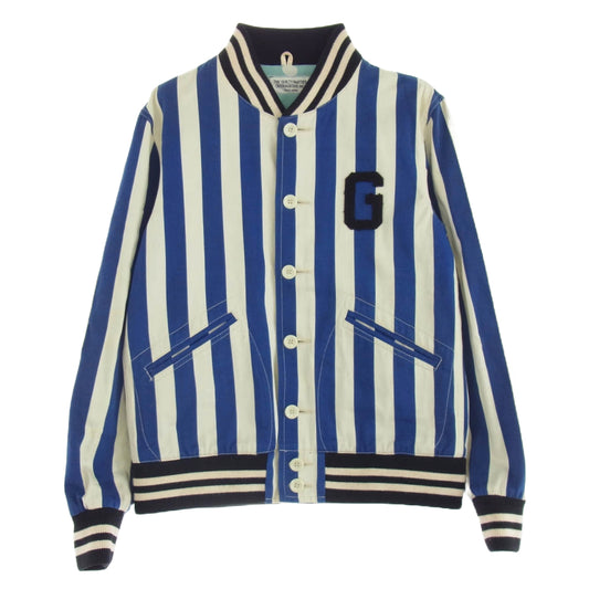 WACKO MARIA ワコマリア 13SS 13SS-OUT-08 GUILTYPARTIES ワイド ストライプ ブルゾン ジャケット ホワイト系 ブルー系 S【中古】