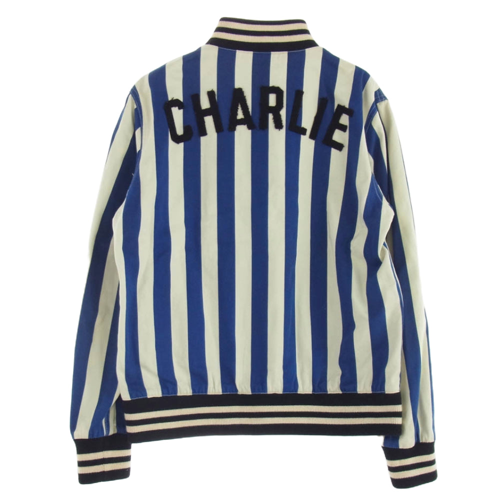 WACKO MARIA ワコマリア 13SS 13SS-OUT-08 GUILTYPARTIES ワイド ストライプ ブルゾン ジャケット ホワイト系 ブルー系 S【中古】