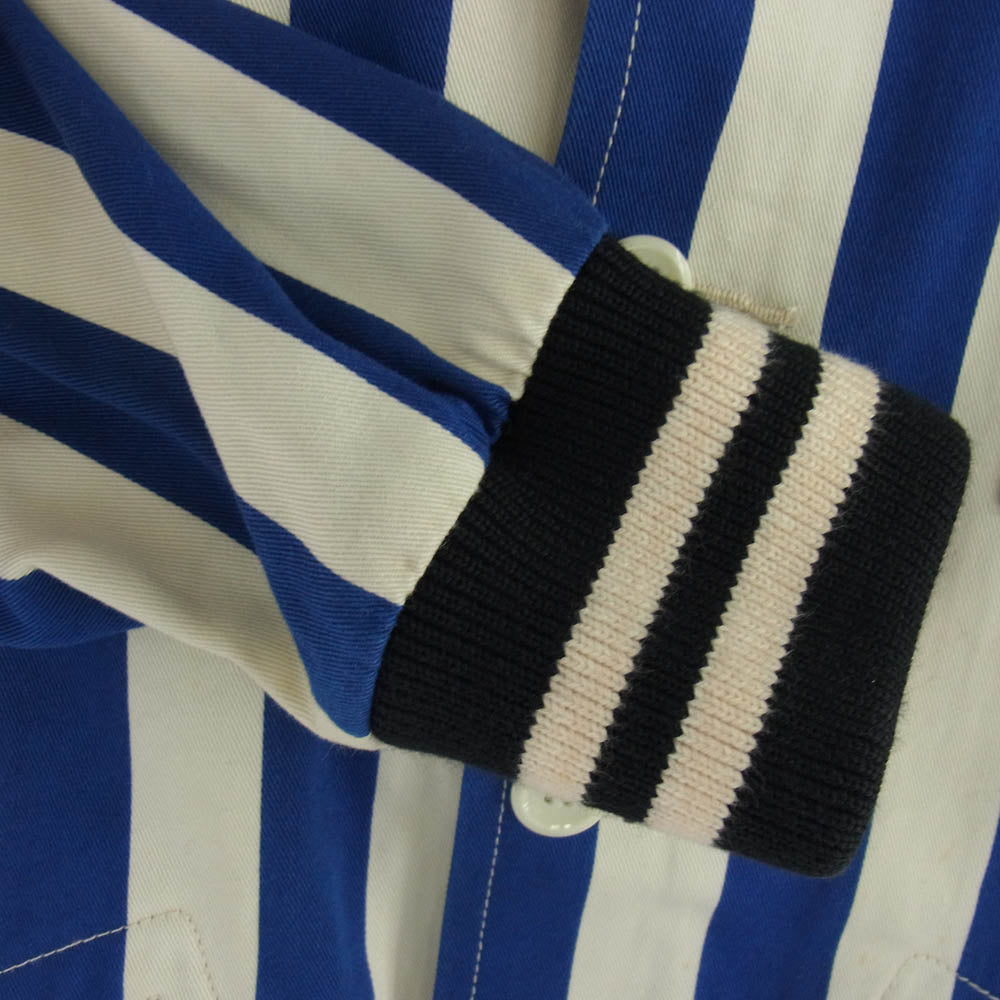 WACKO MARIA ワコマリア 13SS 13SS-OUT-08 GUILTYPARTIES ワイド ストライプ ブルゾン ジャケット ホワイト系 ブルー系 S【中古】
