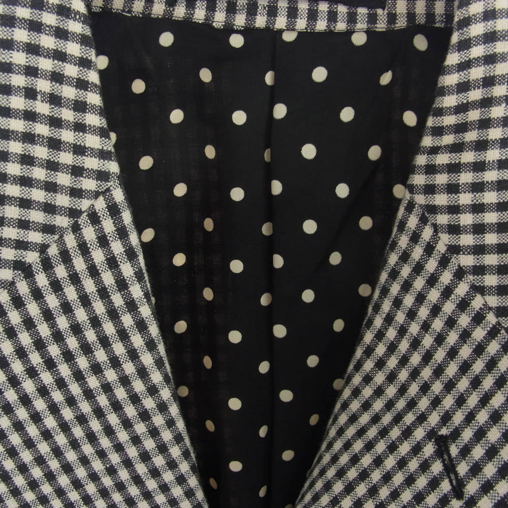 WACKO MARIA ワコマリア 12SS 12SS-GGM-JKT02 ギンガム チェック 2B テーラードジャケット ブラック系 ホワイト系 S【中古】