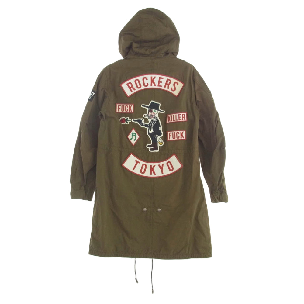 WACKO MARIA ワコマリア 14SS 14SS-MOD-04 GUILTYPARTIES MODS COAT ROCKERS TOKYO モッズ コート ワッペン モスグリーン系 S【中古】