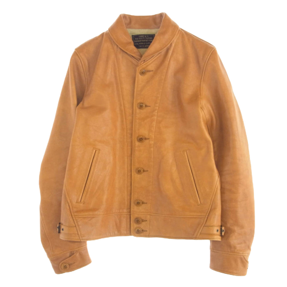 WACKO MARIA ワコマリア 12AW 12AW-LEA-07 GUILTYPARTIES A-1 TYPE LEATHER JACKET レザー ジャケット ライトブラウン系 S【中古】
