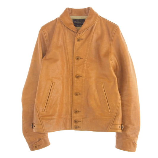 WACKO MARIA ワコマリア 12AW 12AW-LEA-07 GUILTYPARTIES A-1 TYPE LEATHER JACKET レザー ジャケット ライトブラウン系 S【中古】