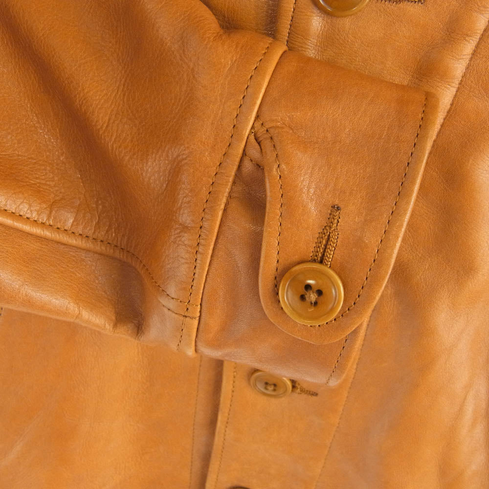 WACKO MARIA ワコマリア 12AW 12AW-LEA-07 GUILTYPARTIES A-1 TYPE LEATHER JACKET レザー ジャケット ライトブラウン系 S【中古】