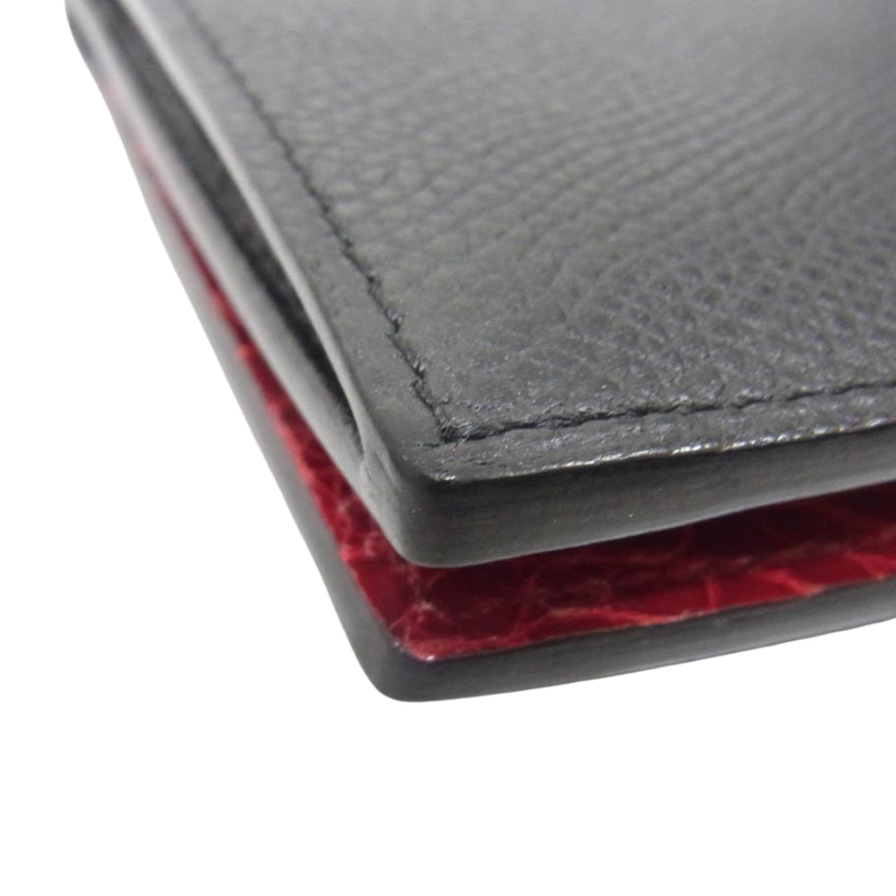 CAMIEL FORTGENS カミエルフォートへンス VERSO 旧ロゴ クロコ  レザー 長財布 ブラック系【美品】【中古】