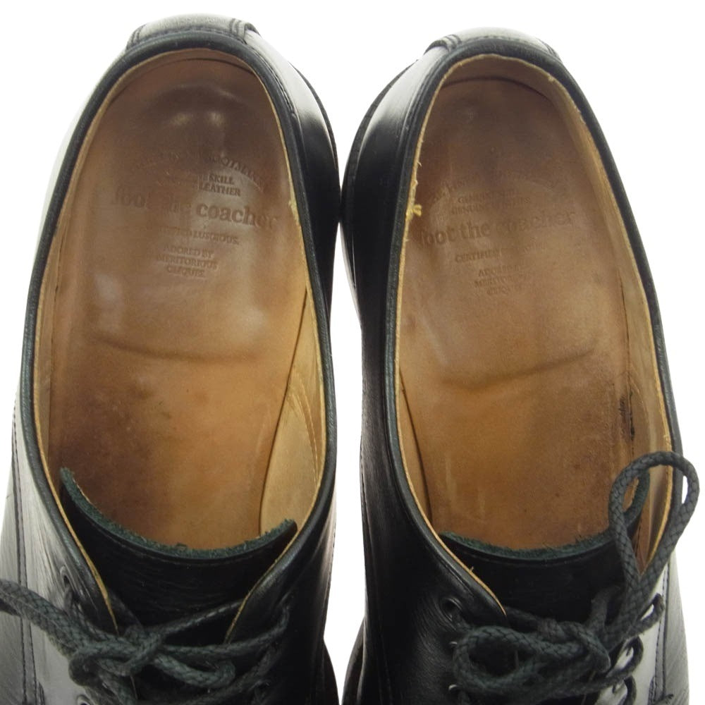 foot the coacher フットザコーチャー HARDER ハーダー レースアップ レザー シューズ ブラック系 9【中古】