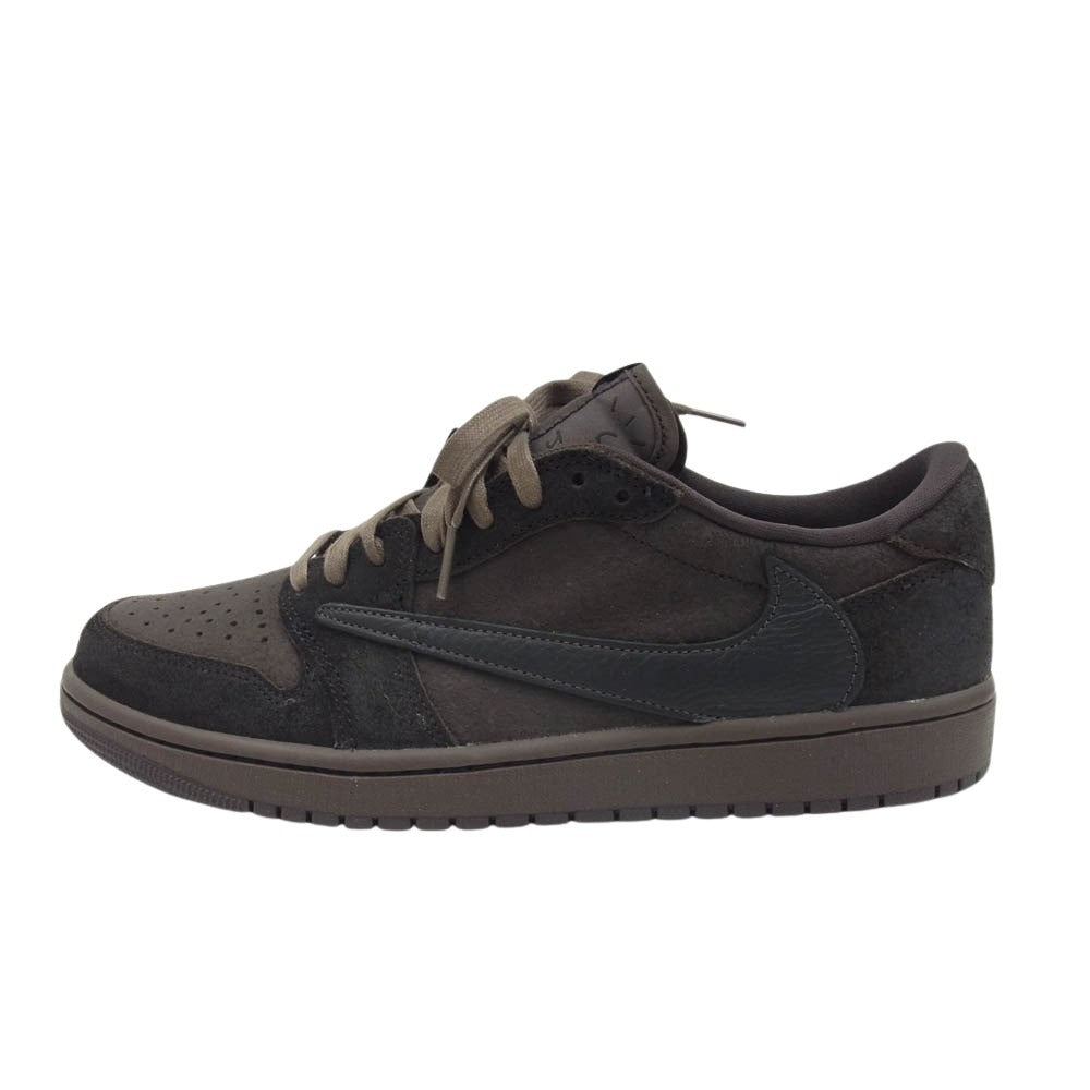 NIKE ナイキ 24AW DM7866-202 × Travis Scott × Air Jordan 1 Low OG SP フェイクバスターズ鑑定済 Velvet Brown and Dark Mocha トラヴィススコット × エアジョーダン 1 ロー ベルベットブラウン アンド ダークモカ スニーカー ブラウン系 ブラウン系 27.5cm【新古品】【未使用】【中古】