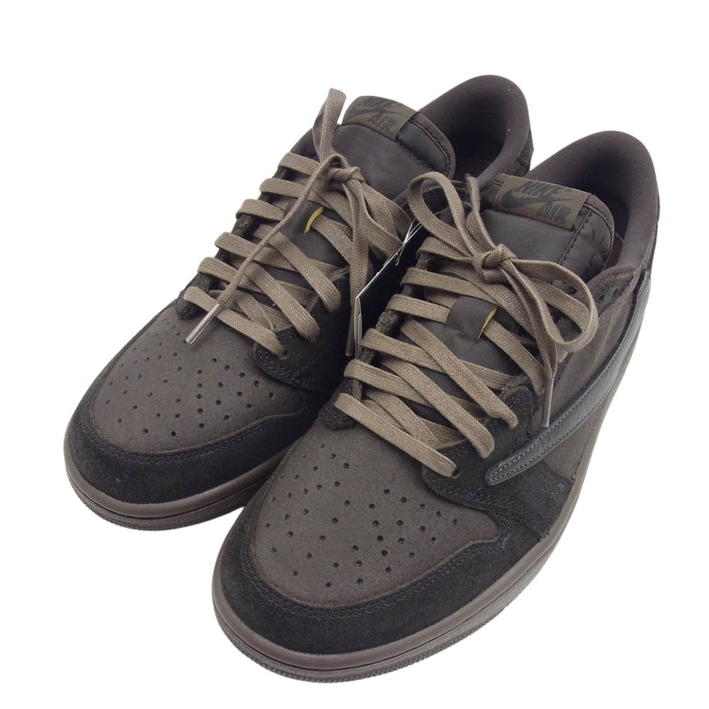 NIKE ナイキ 24AW DM7866-202 × Travis Scott × Air Jordan 1 Low OG SP フェイクバスターズ鑑定済 Velvet Brown and Dark Mocha トラヴィススコット × エアジョーダン 1 ロー ベルベットブラウン アンド ダークモカ スニーカー ブラウン系 ブラウン系 27.5cm【新古品】【未使用】【中古】