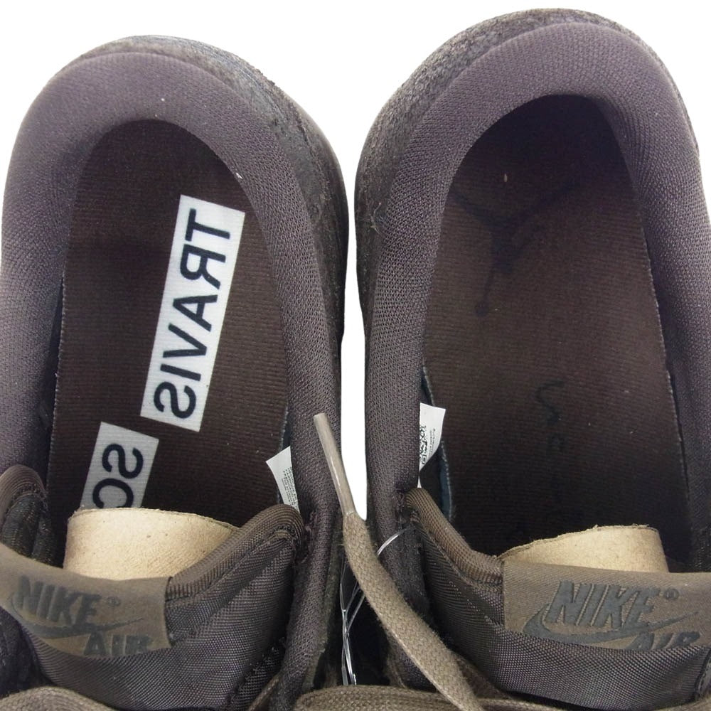 NIKE ナイキ 24AW DM7866-202 × Travis Scott × Air Jordan 1 Low OG SP フェイクバスターズ鑑定済 Velvet Brown and Dark Mocha トラヴィススコット × エアジョーダン 1 ロー ベルベットブラウン アンド ダークモカ スニーカー ブラウン系 ブラウン系 27.5cm【新古品】【未使用】【中古】