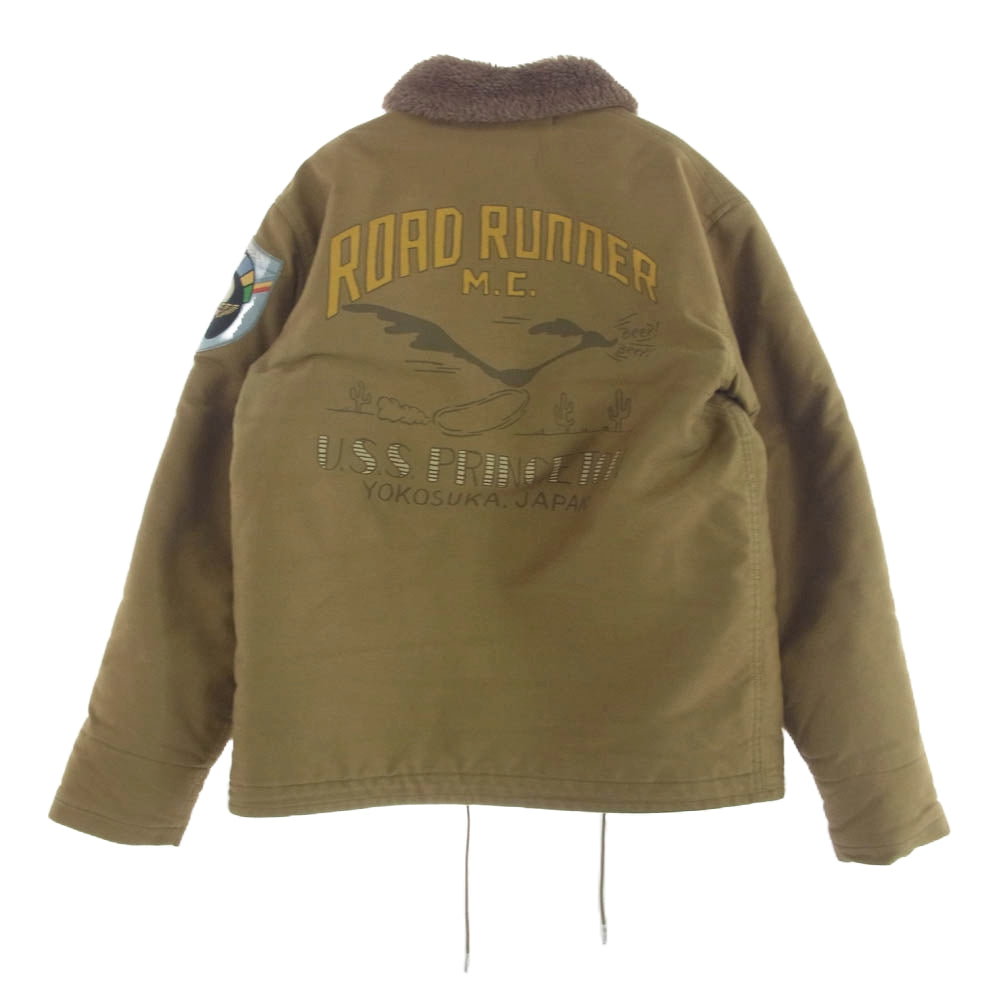 TOY'S McCOY トイズマッコイ N-1 TYPE デッキ ジャケット ロードランナー ワッペン カーキ系 40【中古】