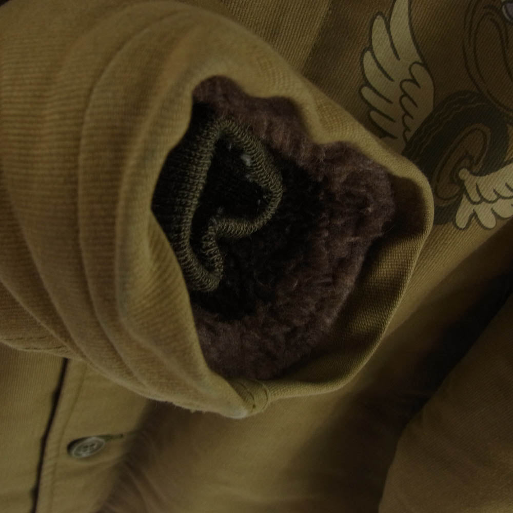 TOY'S McCOY トイズマッコイ N-1 TYPE デッキ ジャケット ロードランナー ワッペン カーキ系 40【中古】