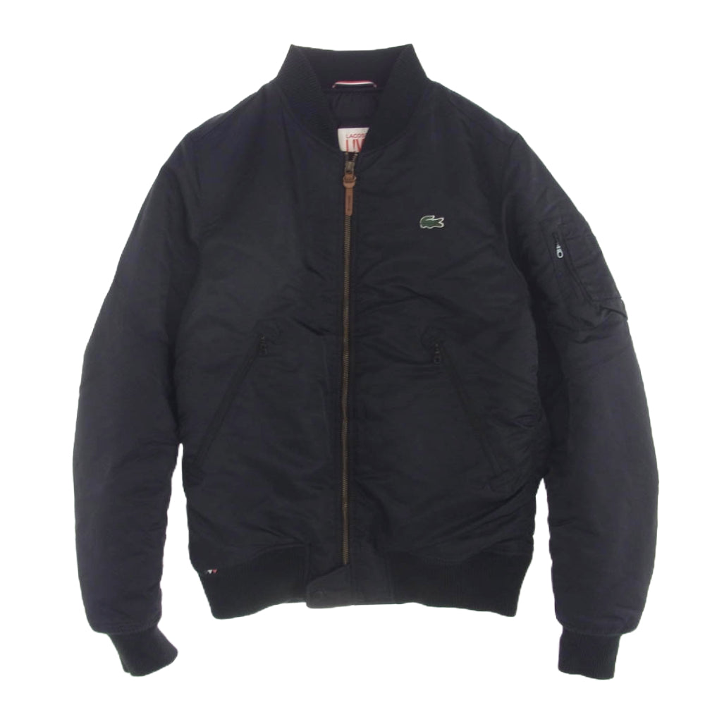 LACOSTE ラコステ L!VE ライブ MA-1 フライト ジャケット ブルゾン ブラック系 48【中古】