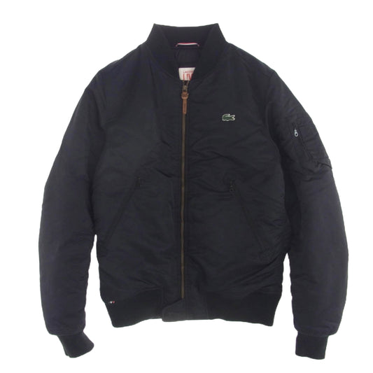 LACOSTE ラコステ L!VE ライブ MA-1 フライト ジャケット ブルゾン ブラック系 48【中古】