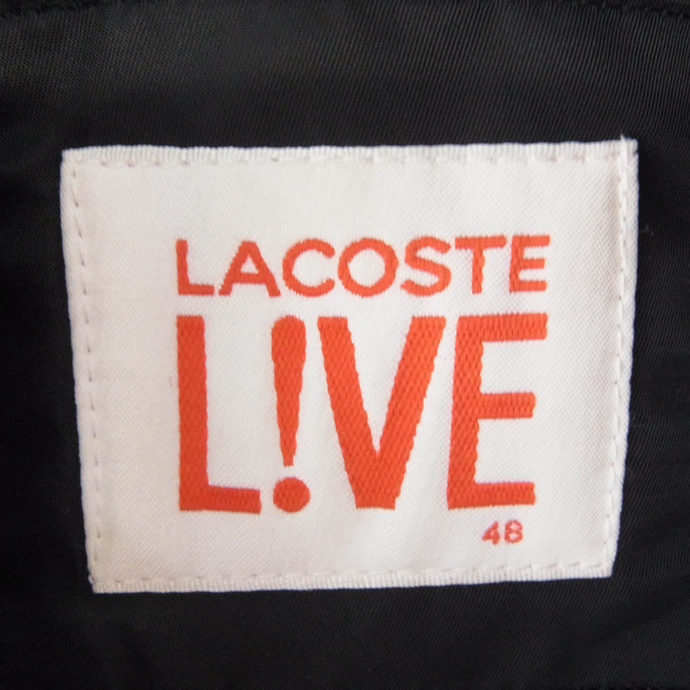 LACOSTE ラコステ L!VE ライブ MA-1 フライト ジャケット ブルゾン ブラック系 48【中古】