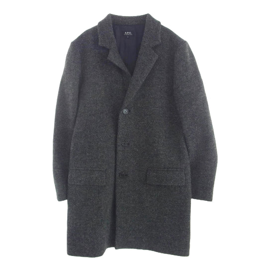A.P.C. アーペーセー FOX BROTHERS フォックスブラザーズ ヘリンボーン ロング コート グレー系 M【中古】