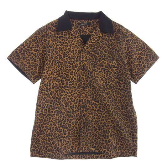 MINEDENIM マインデニム 2004-5001-67-022 Leopard S/S Open Collar SH レオパード プリント 半袖 オープン シャツ ブラック系 ブラウン系 2【中古】