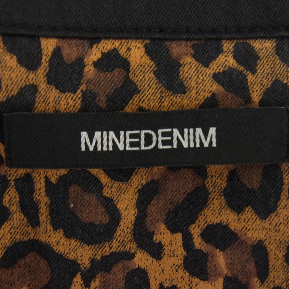 MINEDENIM マインデニム 2004-5001-67-022 Leopard S/S Open Collar SH レオパード プリント 半袖 オープン シャツ ブラック系 ブラウン系 2【中古】
