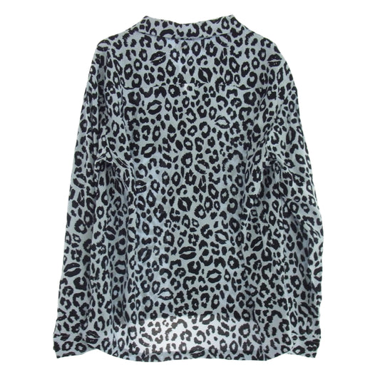 MINEDENIM マインデニム MND-IST001-30-022 Lips Leopard Print L/S Open Collar SH レオパードプリント 長袖  オープン シャツ ブラック系 ホワイト系 2【美品】【中古】