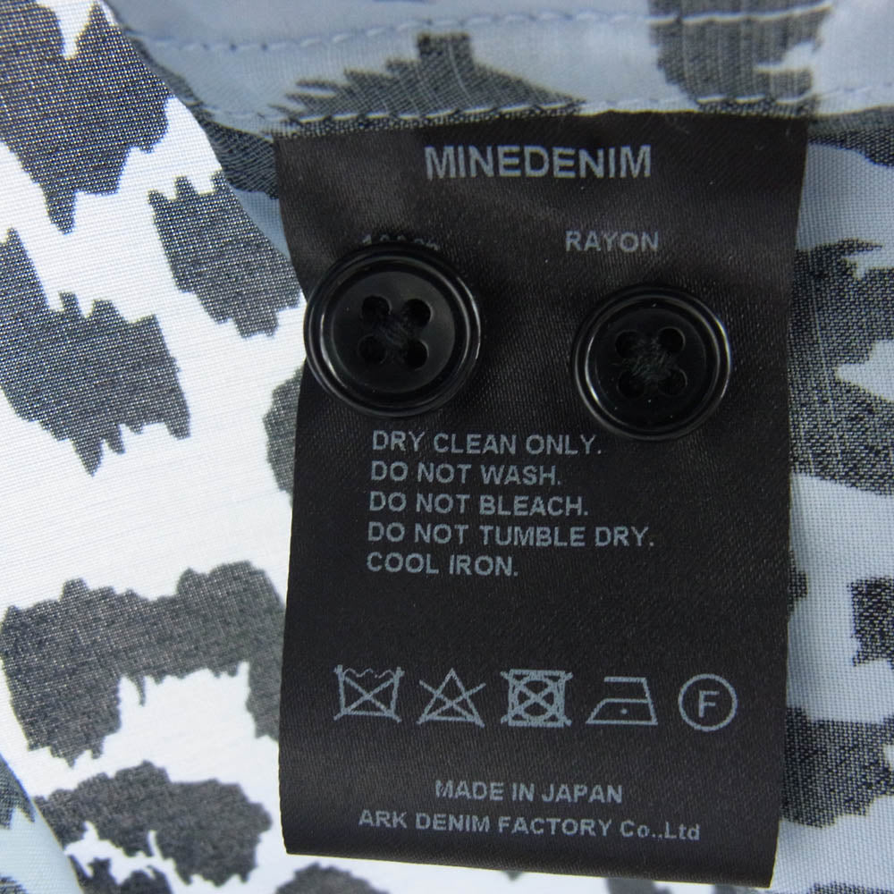 MINEDENIM マインデニム MND-IST001-30-022 Lips Leopard Print L/S Open Collar SH レオパードプリント 長袖  オープン シャツ ブラック系 ホワイト系 2【美品】【中古】