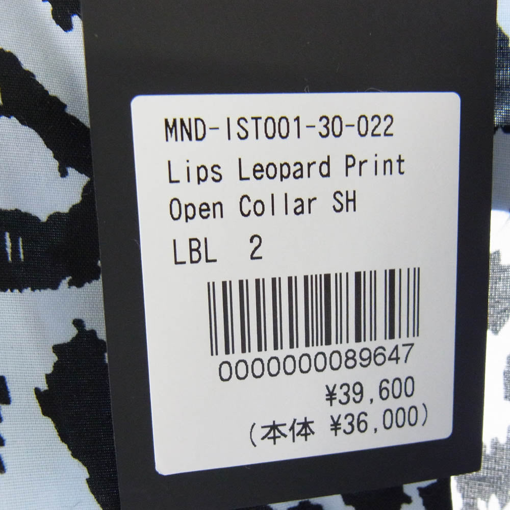 MINEDENIM マインデニム MND-IST001-30-022 Lips Leopard Print L/S Open Collar SH レオパードプリント 長袖  オープン シャツ ブラック系 ホワイト系 2【美品】【中古】