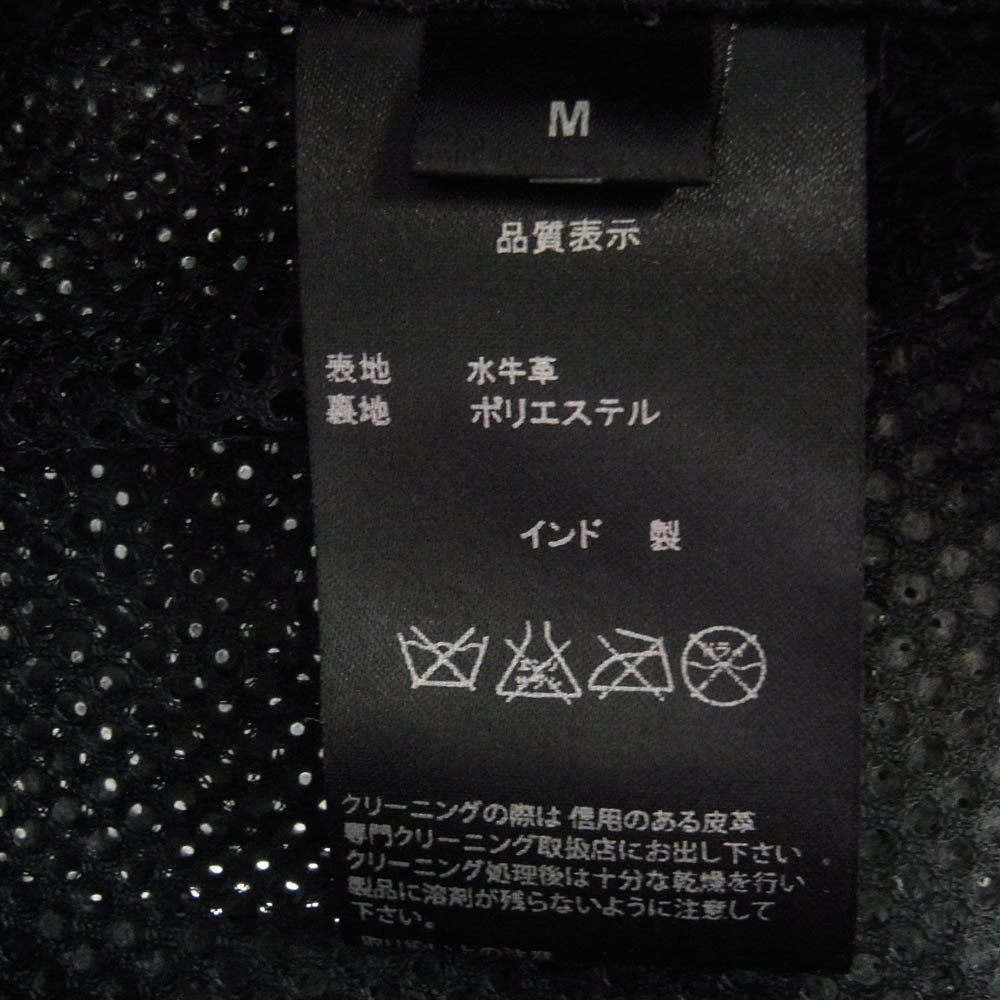 リューグーレザーズ パンチング レザー シングル ライダース ジャケット ブラック系 M【中古】